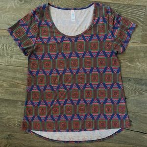 Lularoe Classic Tee In Colorful Patterned Small